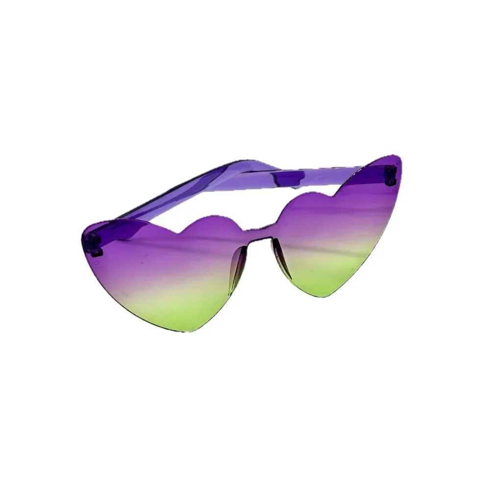 NEW Purple & Green Gradient Heart Sunglasses